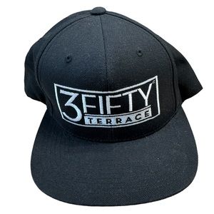 Vintage 3 Fifty Terrace Night Club Detroit MI Black SnapBack Baseball Hat RARE